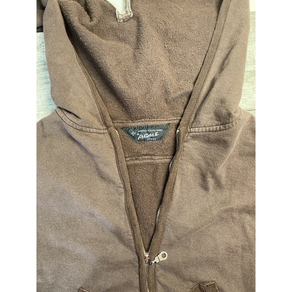 Vintage AG Adriano Goldschmied The A.Gold E. Event Brown Hoodie Vest Small 90s - Picture 5 of 7
